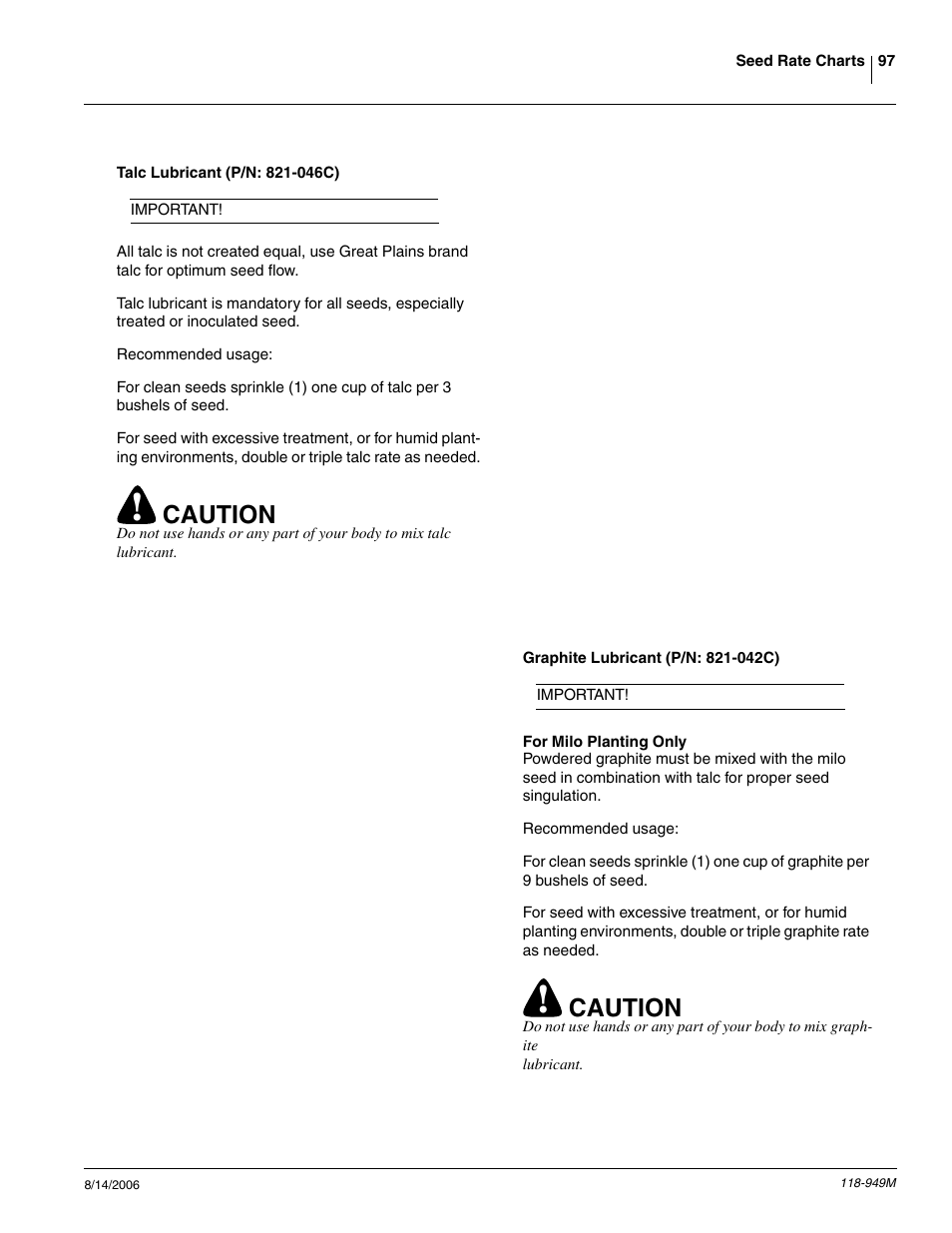Caution | Great Plains 1525P Operator Manual User Manual | Page 99 / 147
