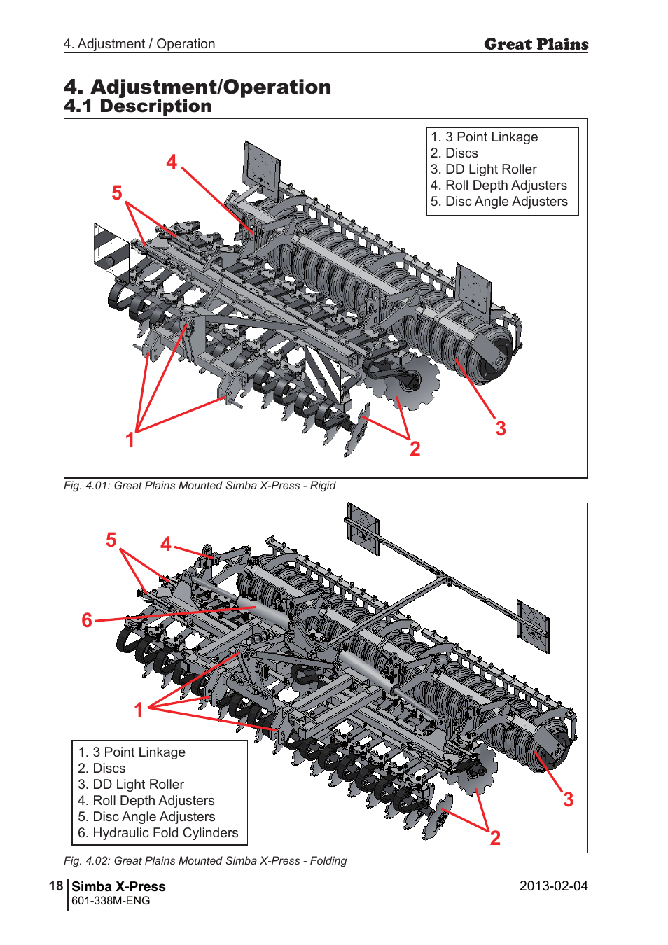 Adjustment/operation | Great Plains Simba X-Press Operator Manual User Manual | Page 18 / 34