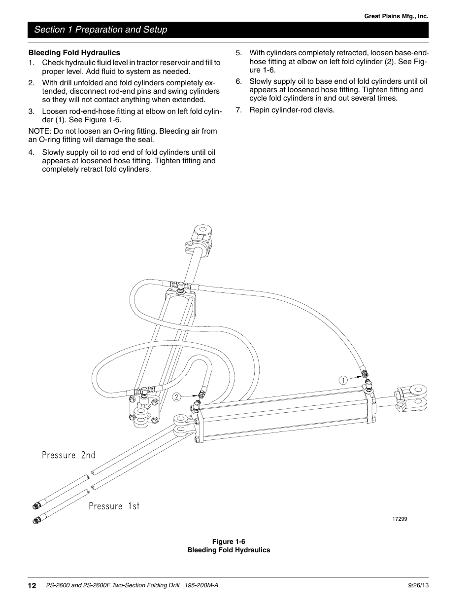 Bleeding fold hydraulics | Great Plains 2S-2600F Operator Manual v2 User Manual | Page 14 / 68