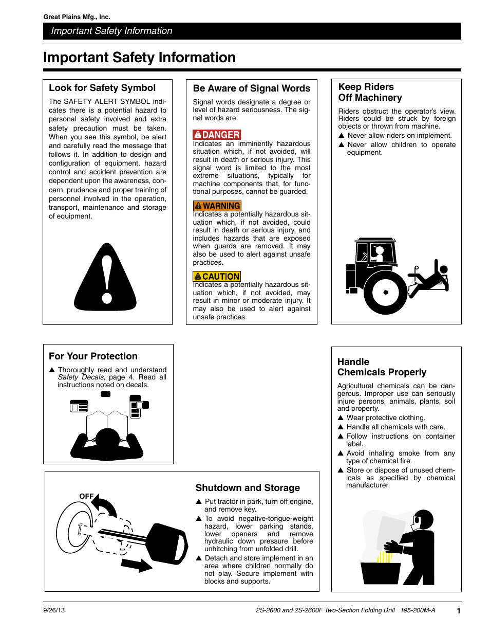 Important safety information | Great Plains 2S-2600F Operator Manual v2 User Manual | Page 3 / 68