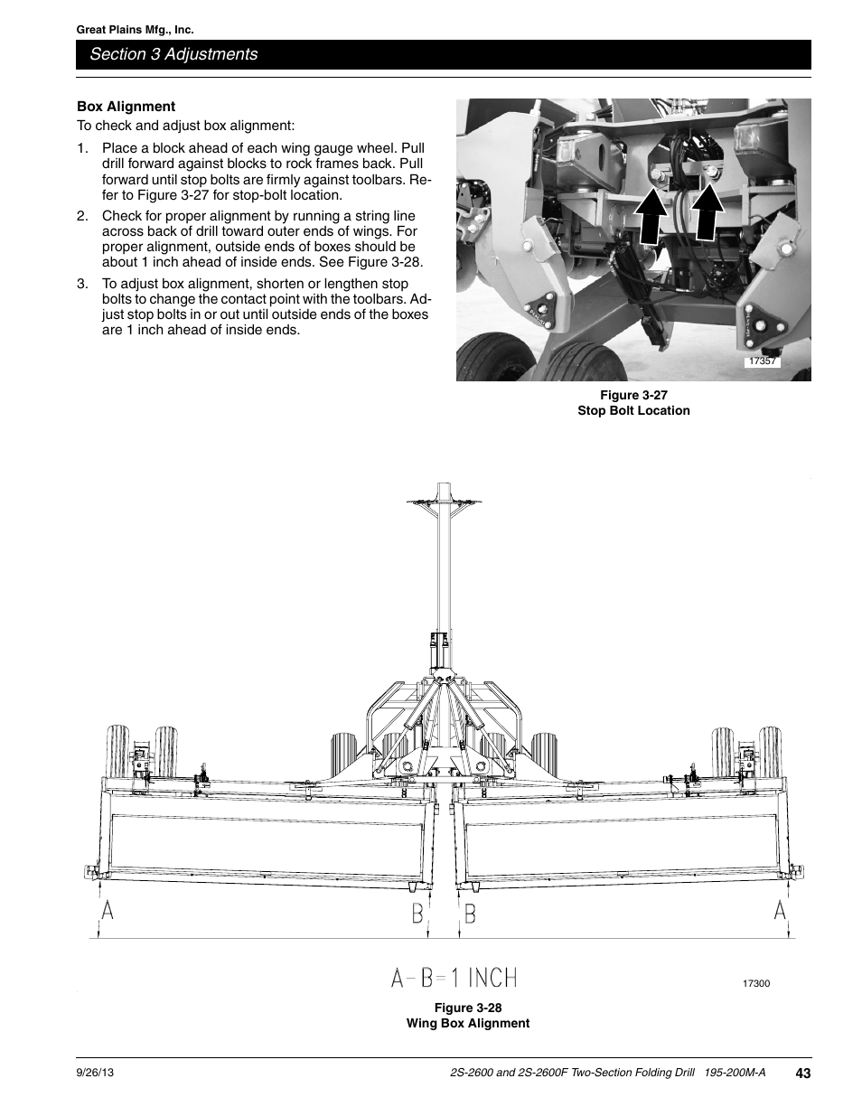 Box alignment | Great Plains 2S-2600F Operator Manual v2 User Manual | Page 45 / 68