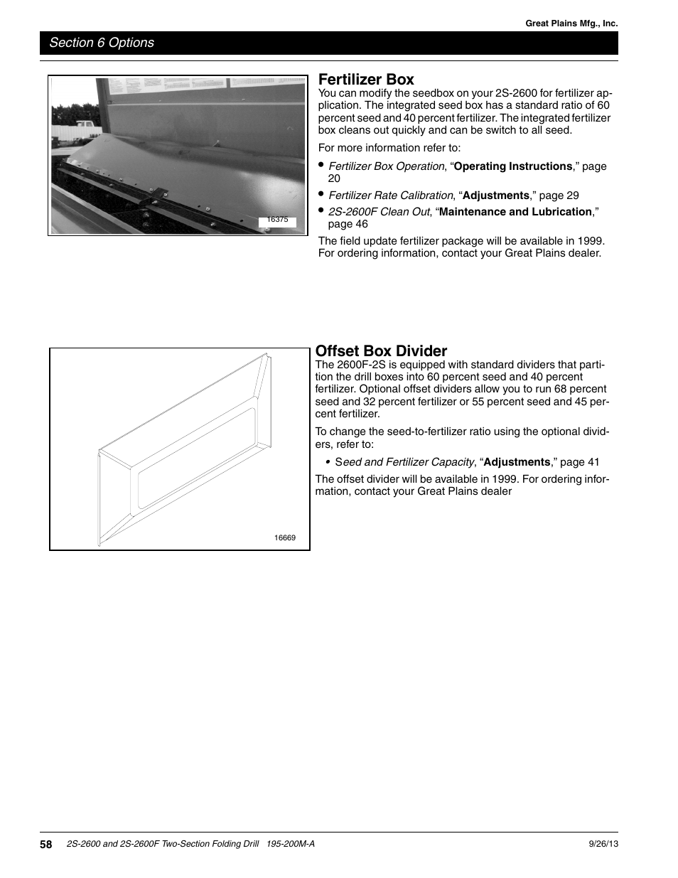 Offset box divider, Fertilizer box | Great Plains 2S-2600F Operator Manual v2 User Manual | Page 60 / 68