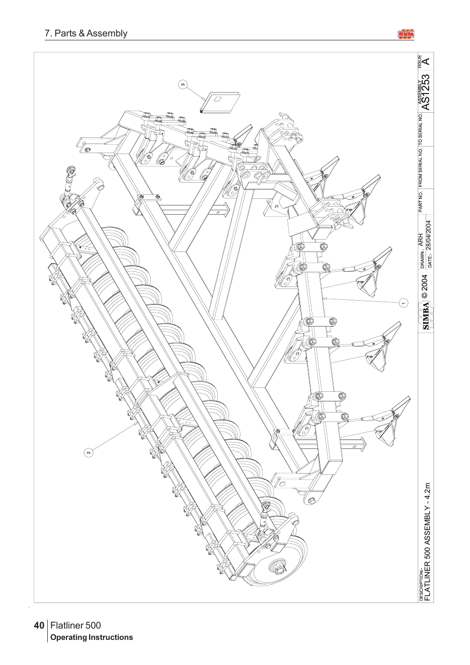 As 1253, Flatliner 500, 40 7. parts & assembly | Great Plains Flatliner 500 2005 Assembly Instructions User Manual | Page 8 / 88