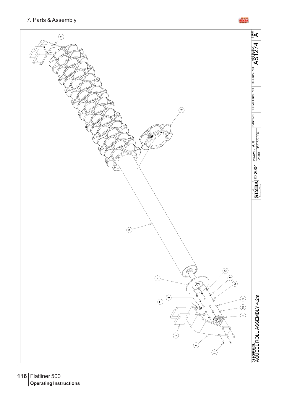 As 1 274 | Great Plains Flatliner 500 2005 Assembly Instructions User Manual | Page 84 / 88