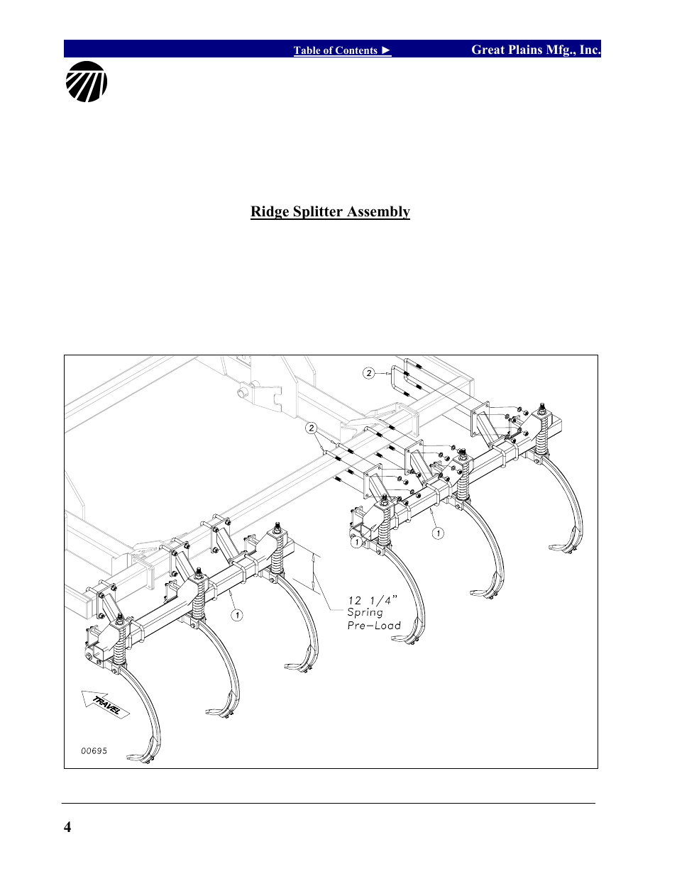 Section 2: assembly & set-up, Ridge splitter assembly, Section 2 assembly & set-up | Assembly & set-up | Great Plains VT7300 Operator Manual User Manual | Page 6 / 40