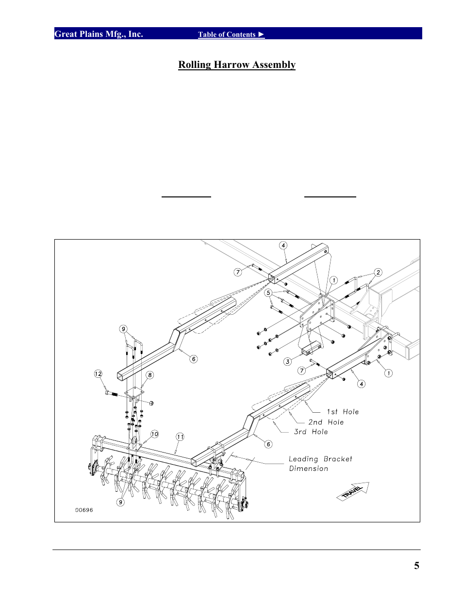Rolling harrow assembly | Great Plains VT7300 Operator Manual User Manual | Page 7 / 40