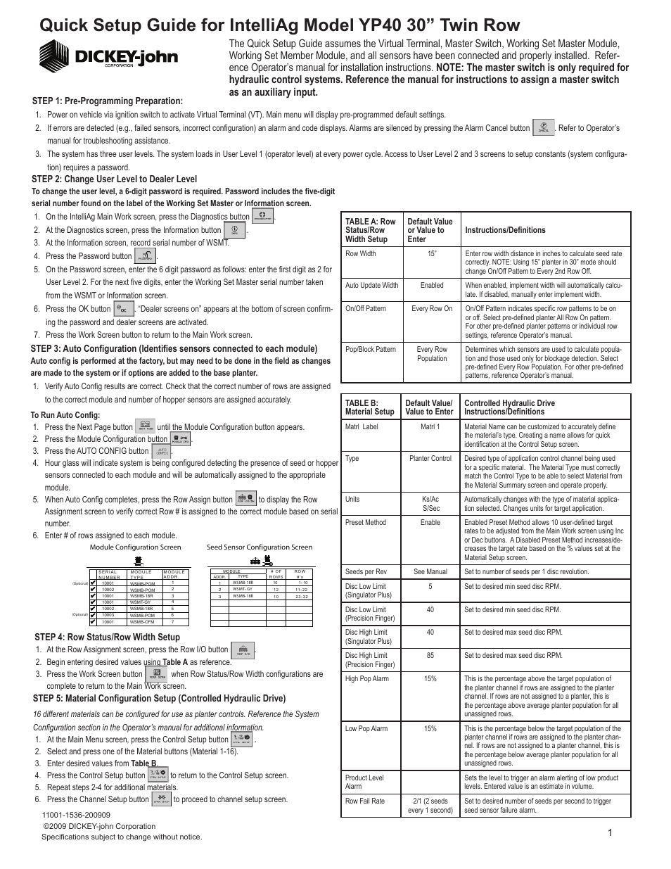 Great Plains YP40 TR70 Quick Start User Manual | 5 pages