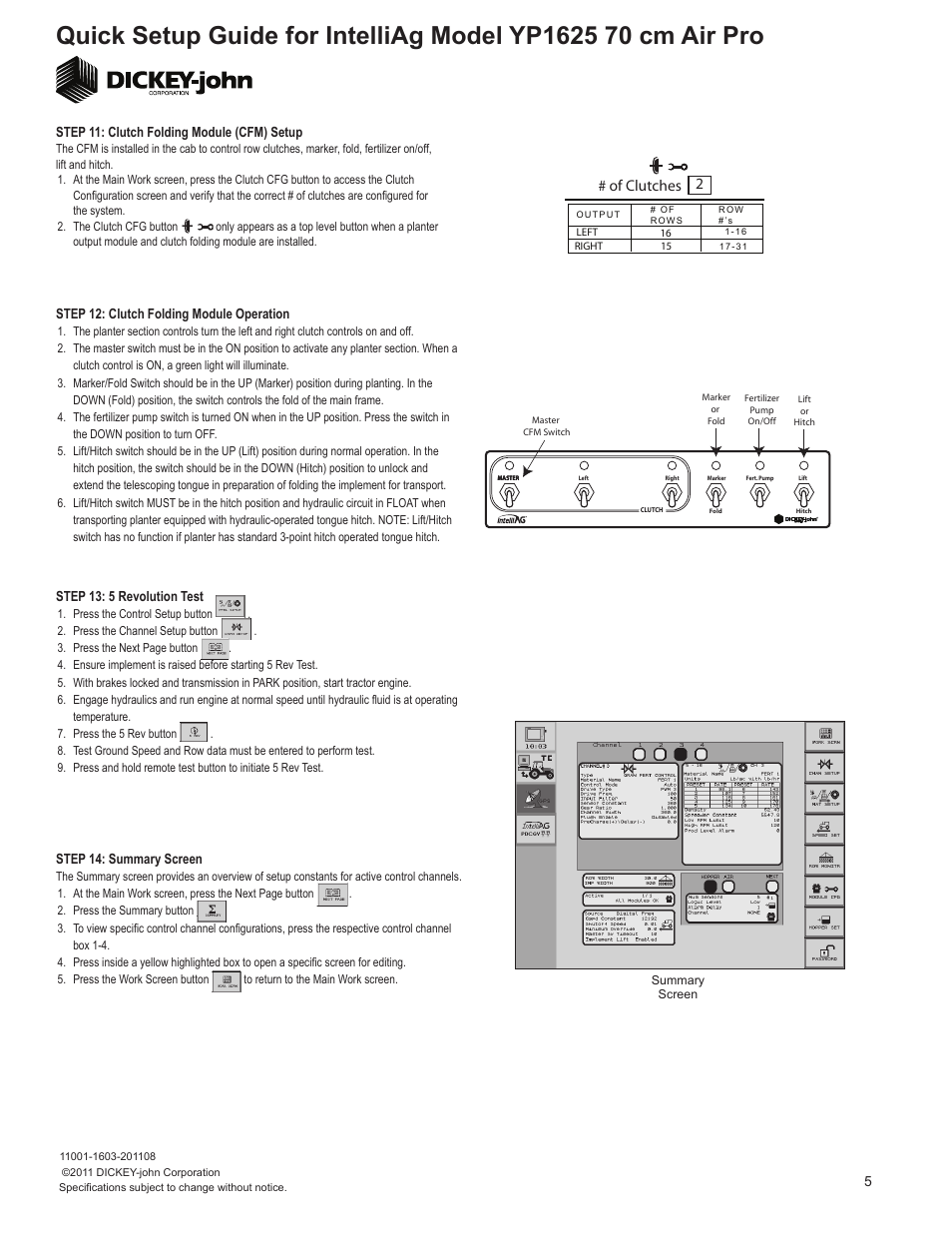 Of clutches 2 | Great Plains YP1625A-1670 16 Row 70 cm Quick Start User Manual | Page 5 / 6