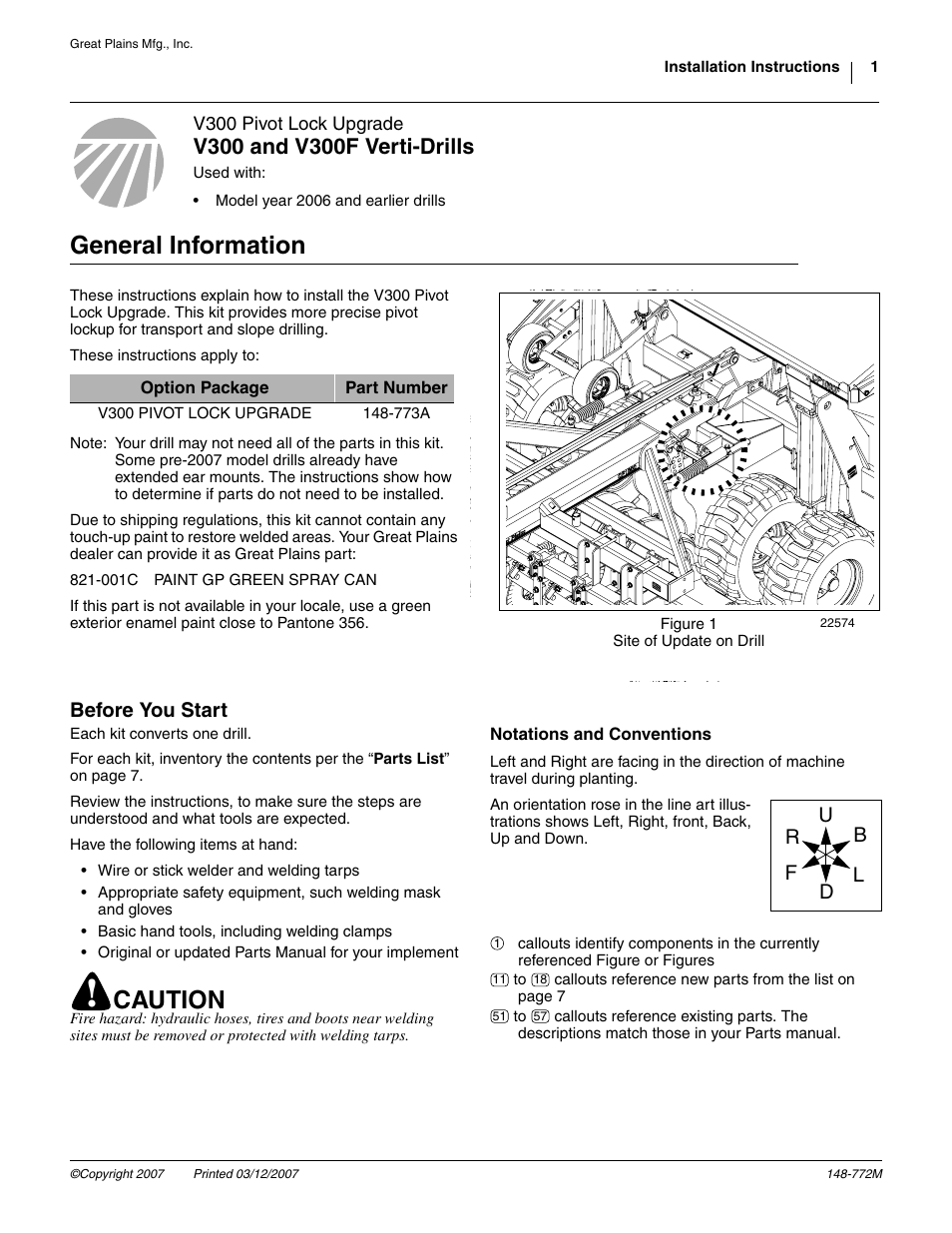 Great Plains V300F Assembly Instructions User Manual | 8 pages