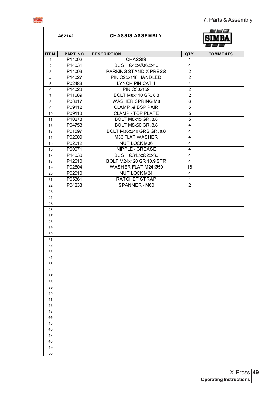 49 x-press, Parts & assembly | Great Plains AS2138 Assembly Instructions User Manual | Page 11 / 68