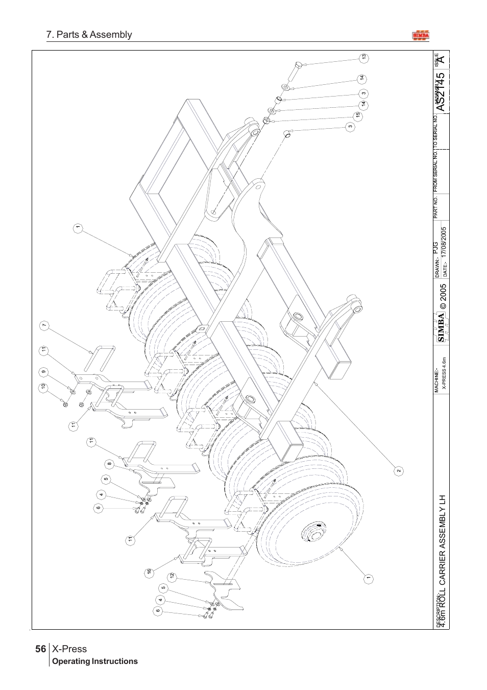 Aas2 14 5, X-press, 56 7. parts & assembly | Great Plains AS2138 Assembly Instructions User Manual | Page 18 / 68