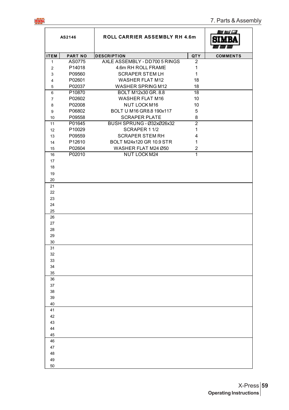 59 x-press, Parts & assembly | Great Plains AS2138 Assembly Instructions User Manual | Page 21 / 68