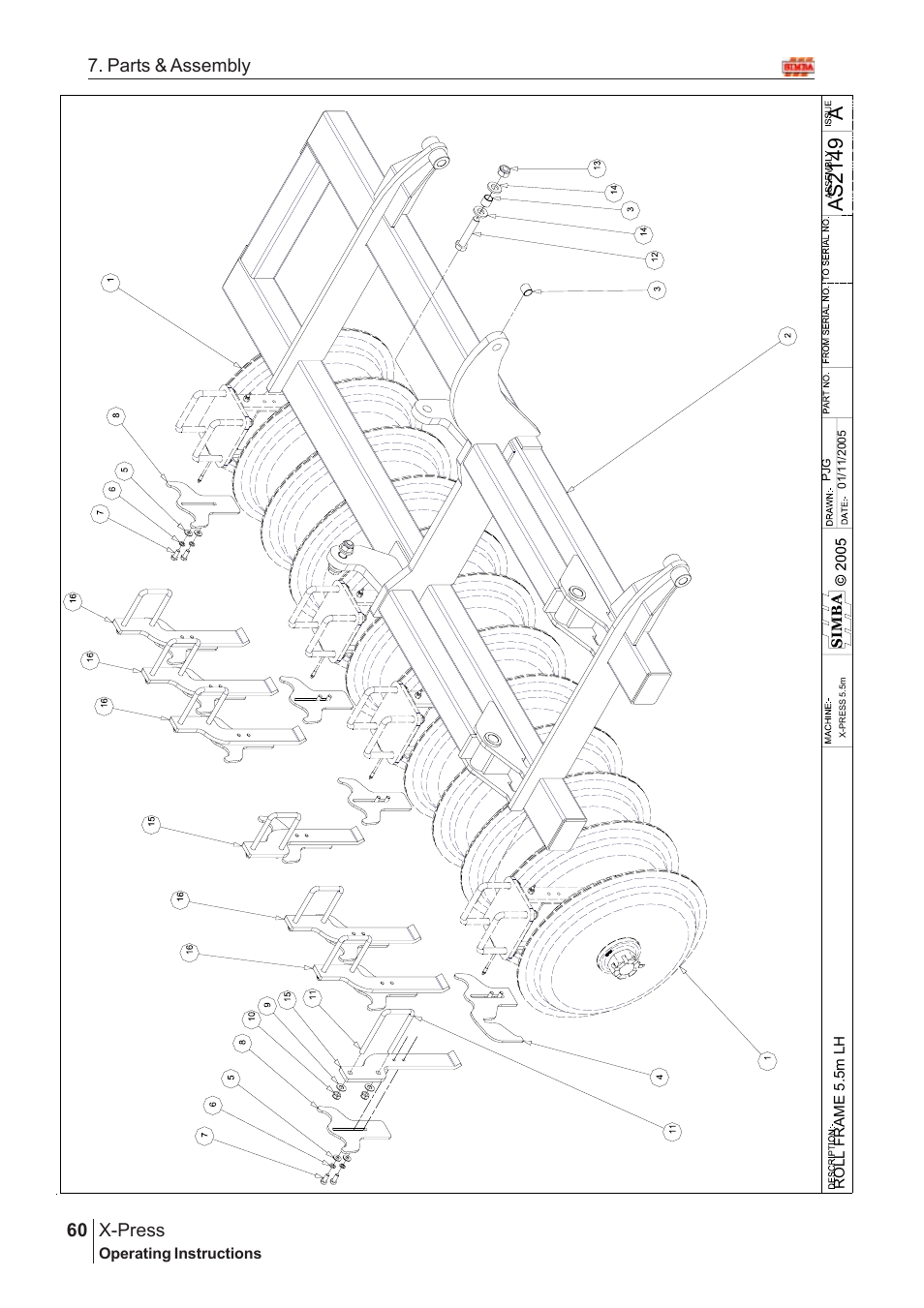 Aas2 14 9, X-press, 60 7. parts & assembly | Great Plains AS2138 Assembly Instructions User Manual | Page 22 / 68