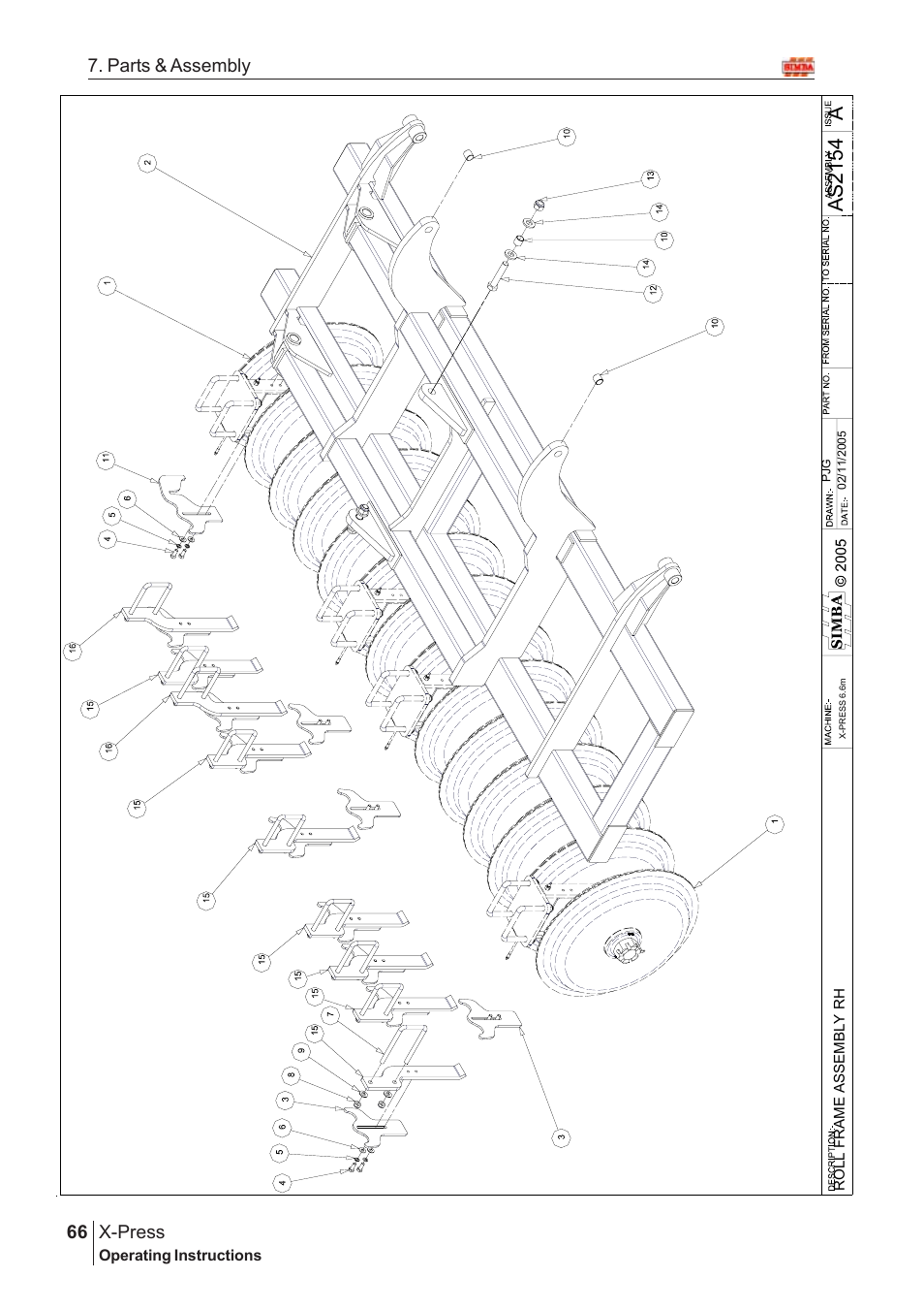 Aas2 15 4, X-press, 66 7. parts & assembly | Great Plains AS2138 Assembly Instructions User Manual | Page 28 / 68