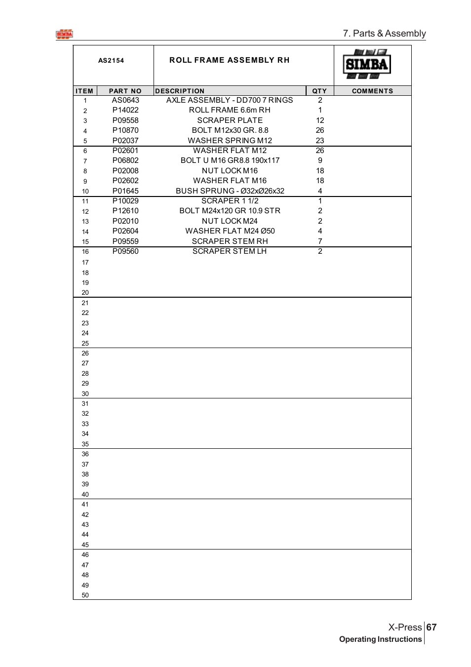 67 x-press, Parts & assembly | Great Plains AS2138 Assembly Instructions User Manual | Page 29 / 68