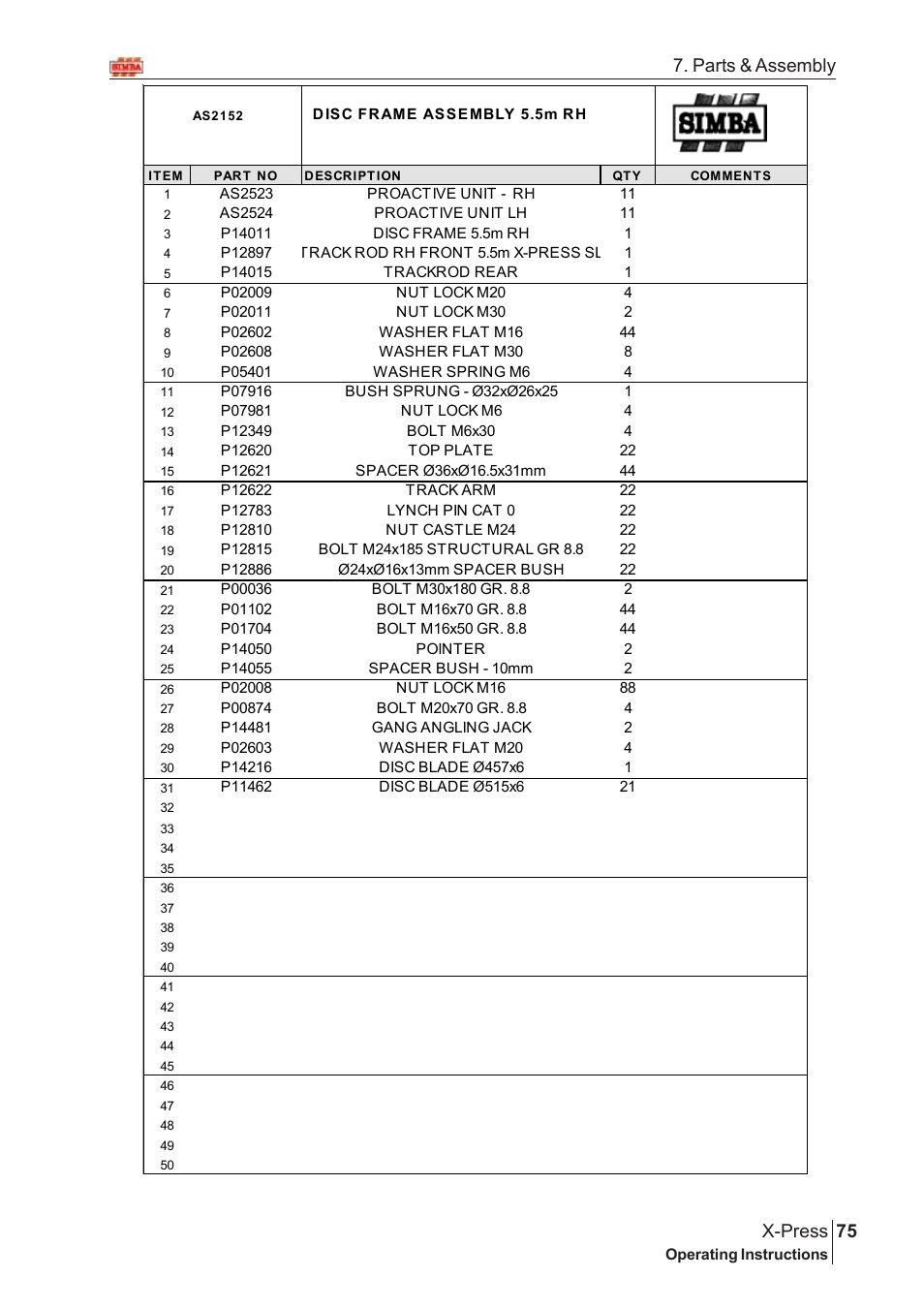 75 x-press, Parts & assembly | Great Plains AS2138 Assembly Instructions User Manual | Page 37 / 68