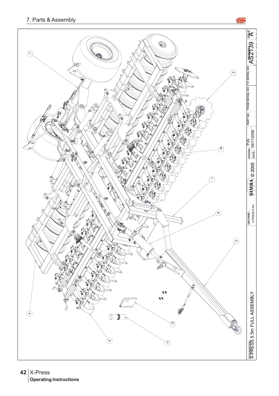 Aas 2 139, X-press, 42 7. parts & assembly | Great Plains AS2138 Assembly Instructions User Manual | Page 4 / 68