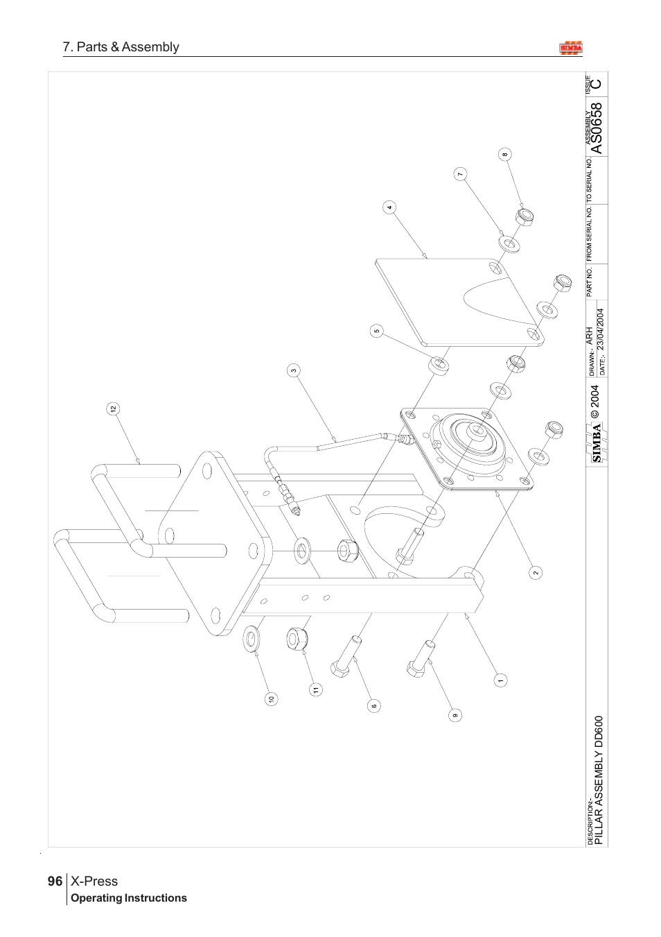 Ca s 0 658, X-press, 96 7. parts & assembly | Great Plains AS2138 Assembly Instructions User Manual | Page 58 / 68