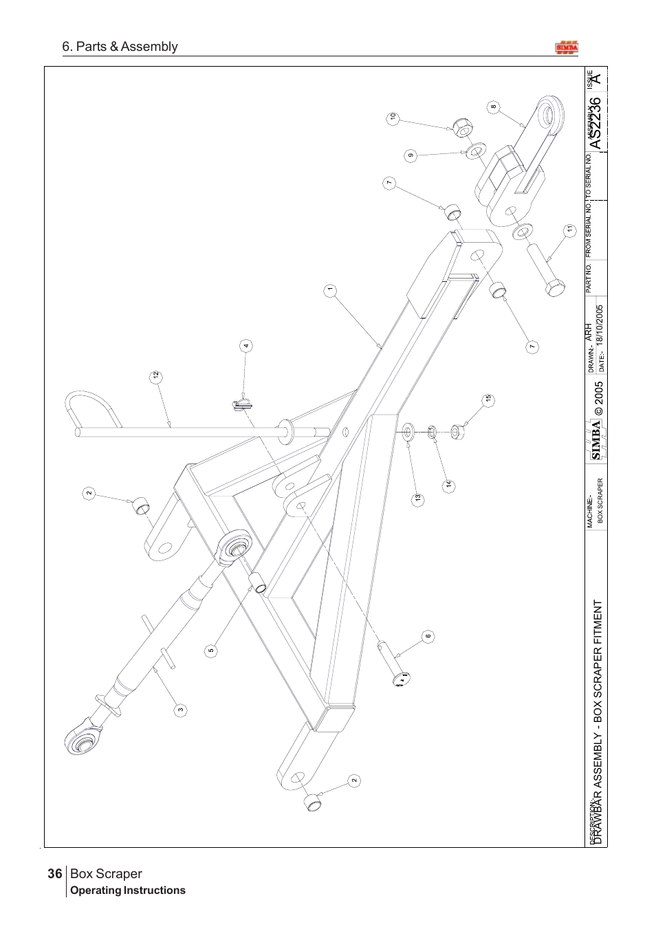 Aas 2236, Box scraper, 36 6. parts & assembly | Great Plains Box Scraper Assembly Instructions User Manual | Page 10 / 26