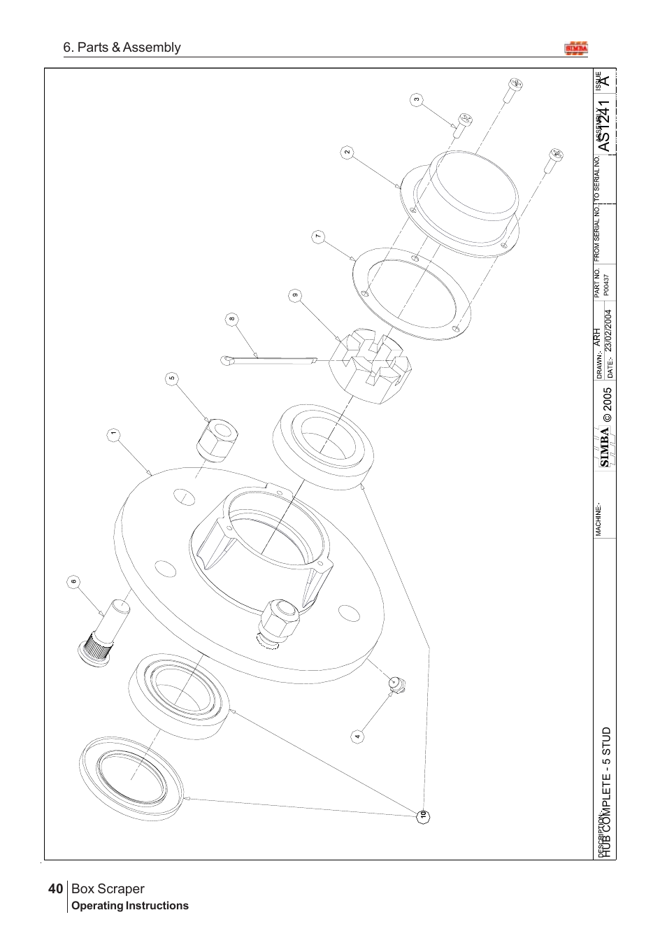 Aas12 4 1, Box scraper, 40 6. parts & assembly | Great Plains Box Scraper Assembly Instructions User Manual | Page 14 / 26