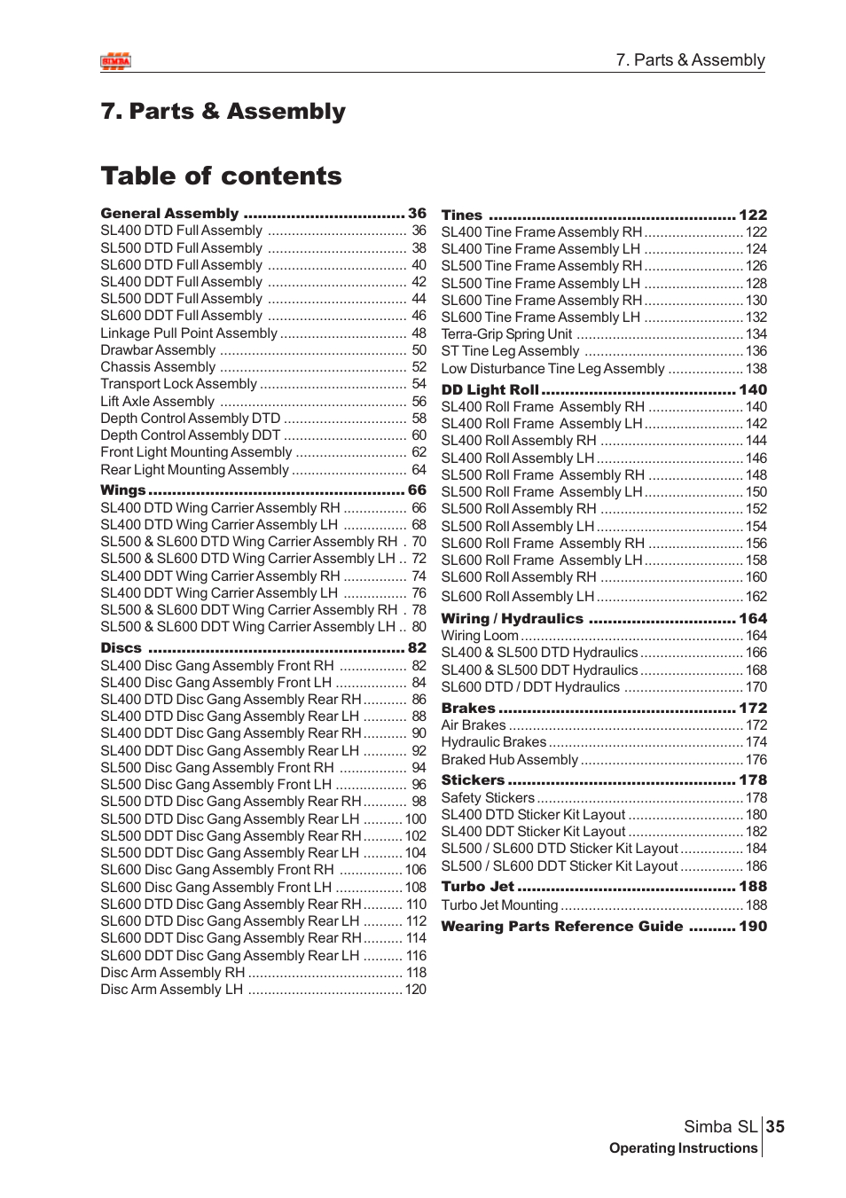 Great Plains Simba SL 2009 Assembly Instructions User Manual | 156 pages