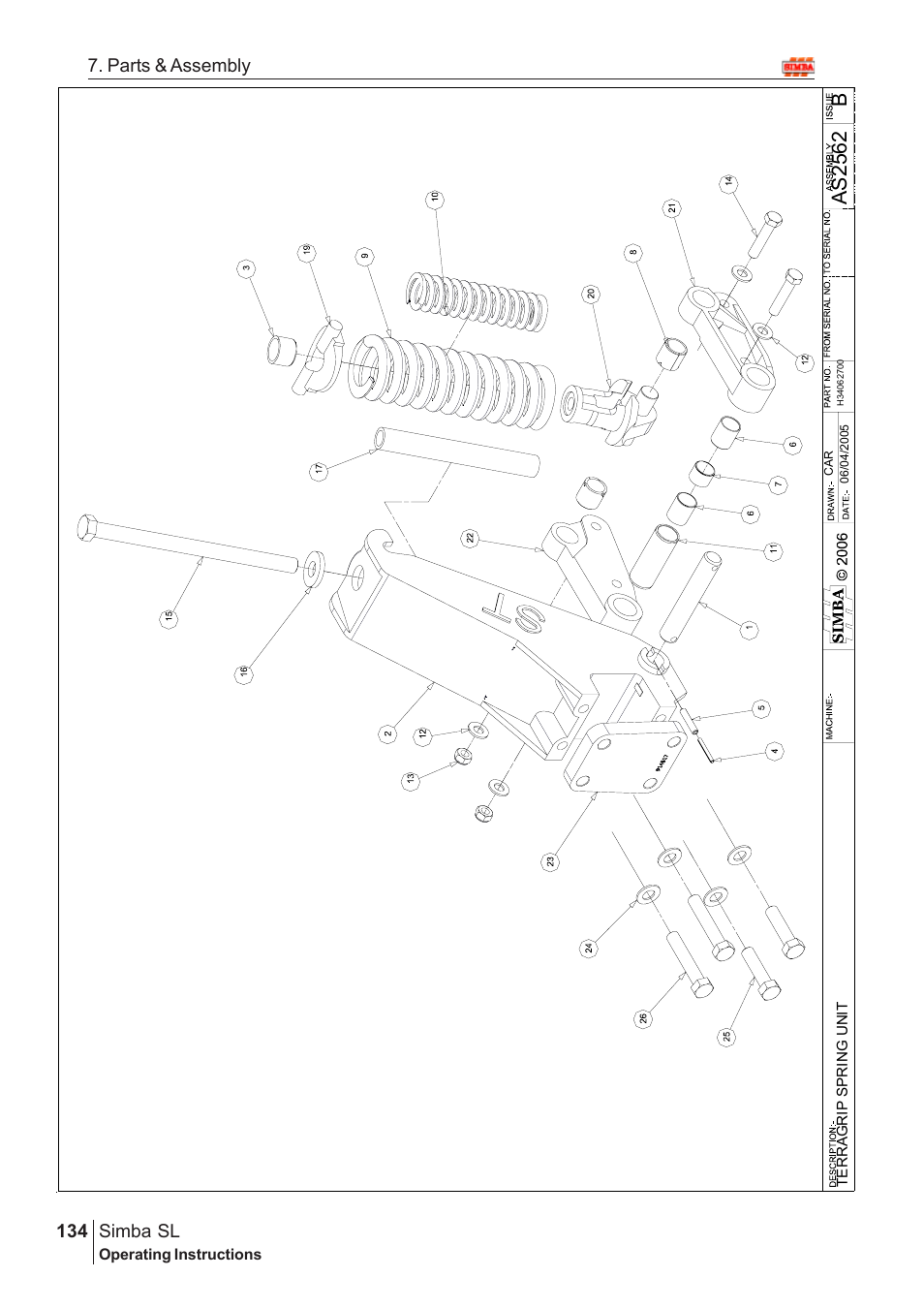 Bas2 56 2, Parts & assembly simba sl | Great Plains Simba SL 2009 Assembly Instructions User Manual | Page 100 / 156