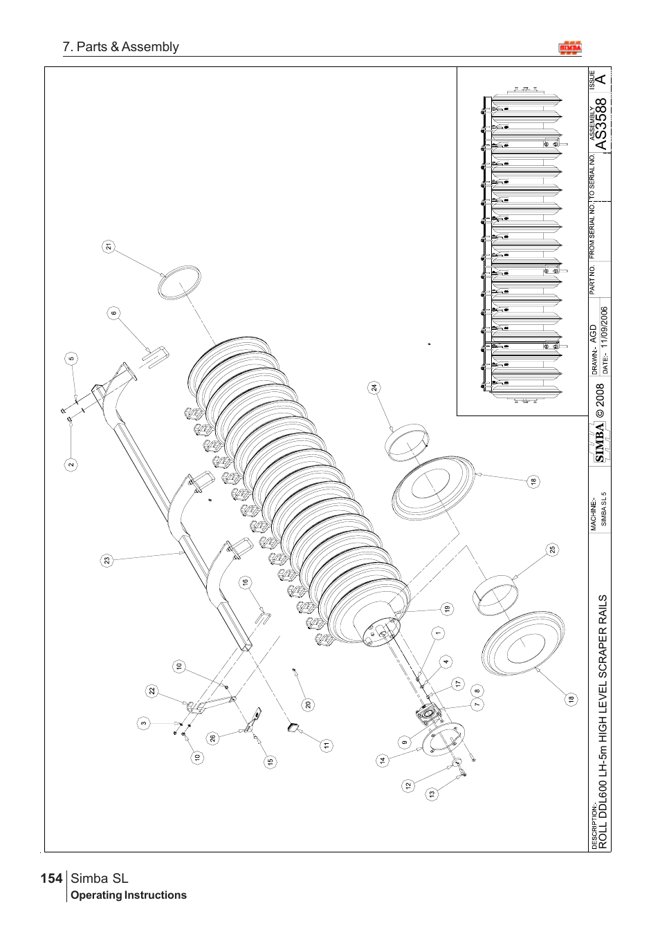 Aas 3588, Parts & assembly simba sl | Great Plains Simba SL 2009 Assembly Instructions User Manual | Page 120 / 156