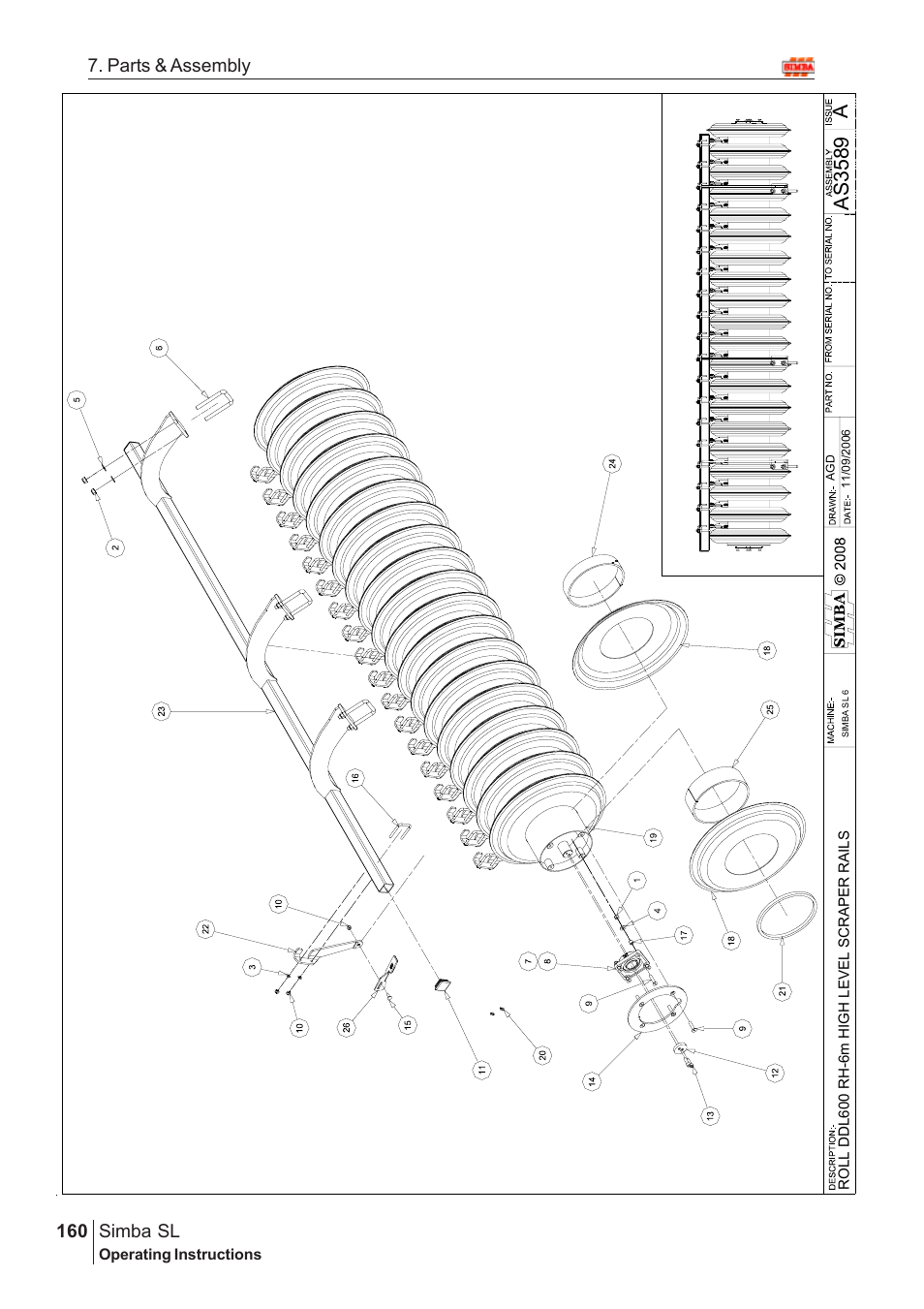 Aas 3589, Parts & assembly simba sl | Great Plains Simba SL 2009 Assembly Instructions User Manual | Page 126 / 156