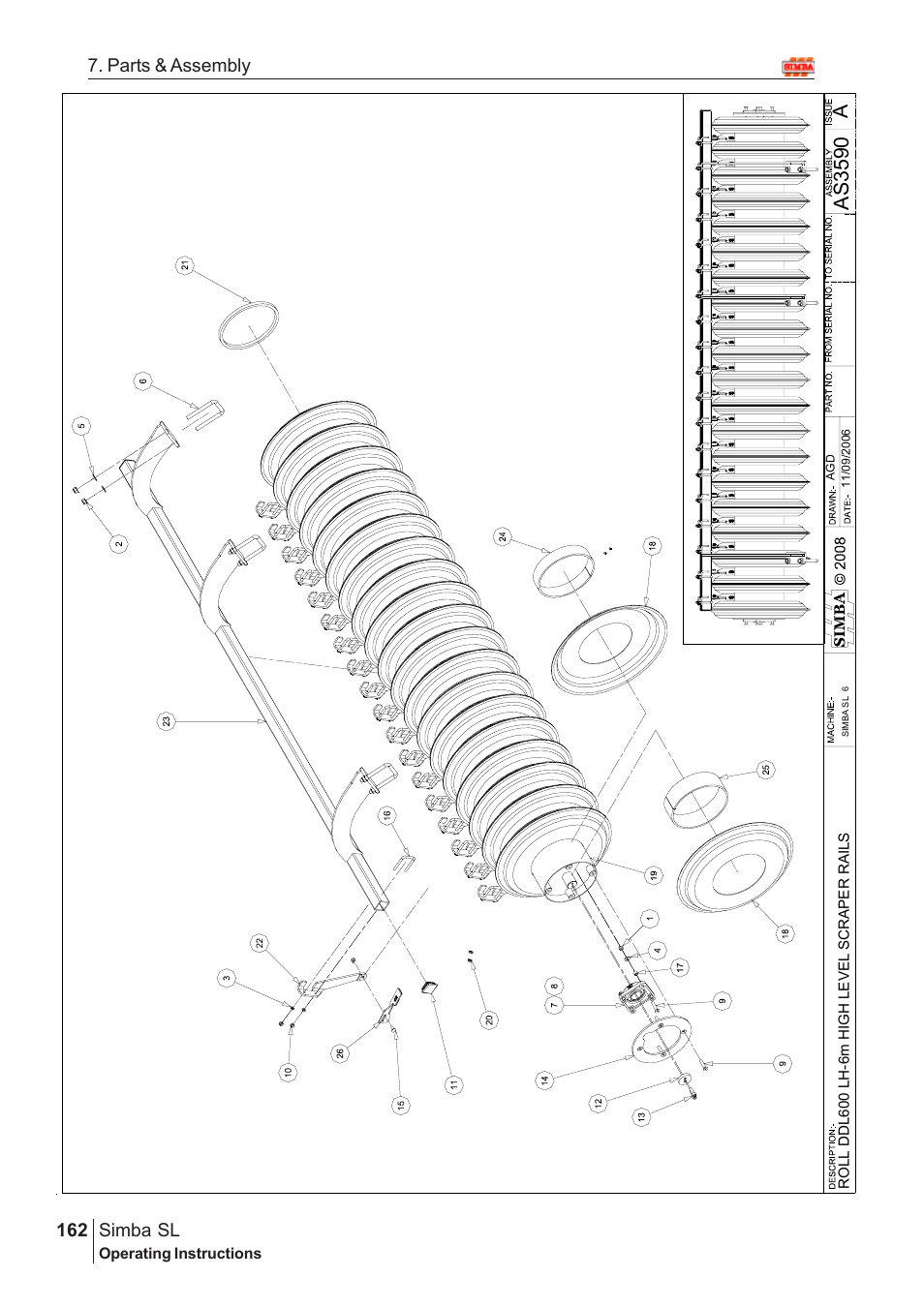 Aas 3590, Parts & assembly simba sl | Great Plains Simba SL 2009 Assembly Instructions User Manual | Page 128 / 156