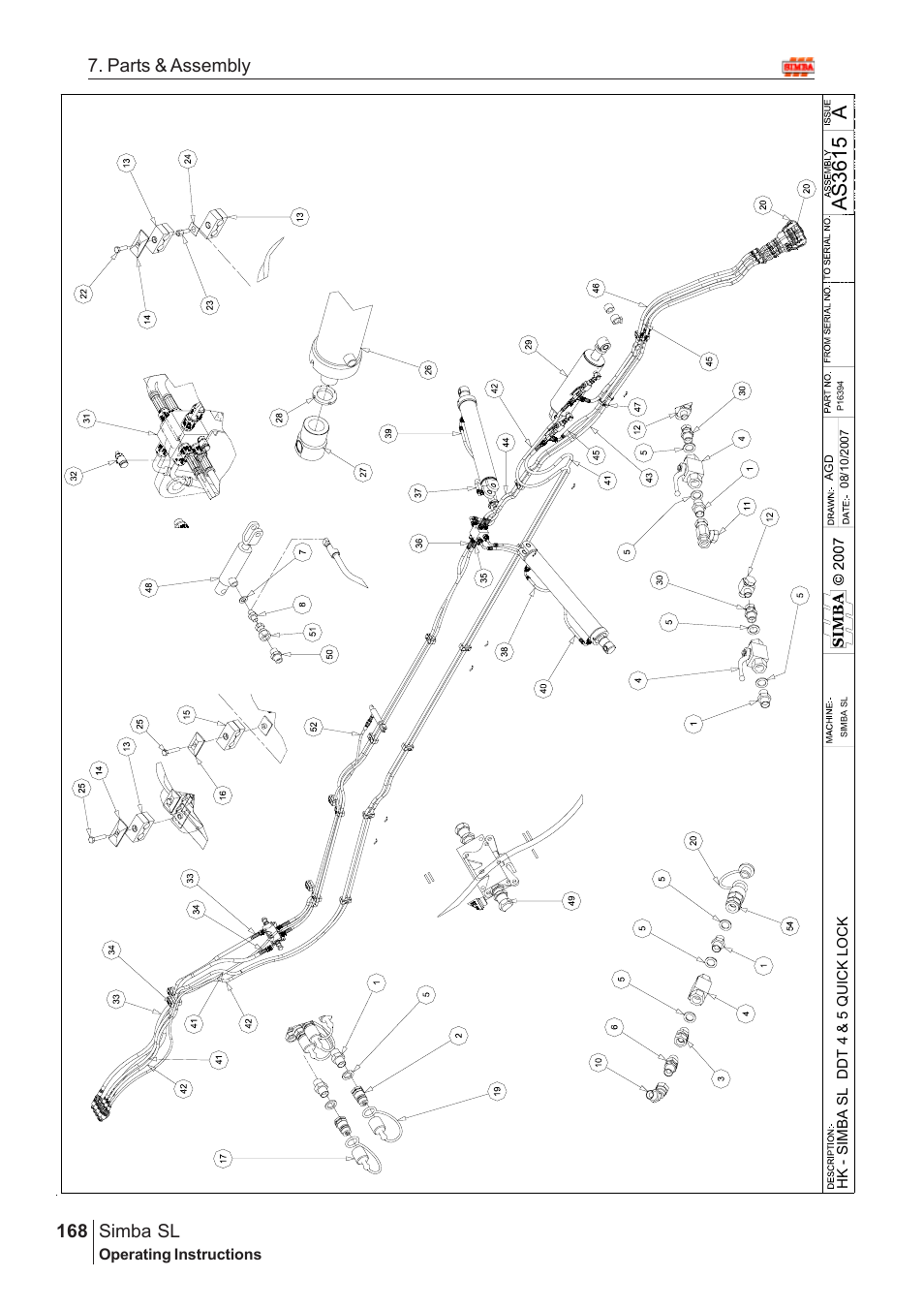 Aas3 61 5, Parts & assembly simba sl | Great Plains Simba SL 2009 Assembly Instructions User Manual | Page 134 / 156
