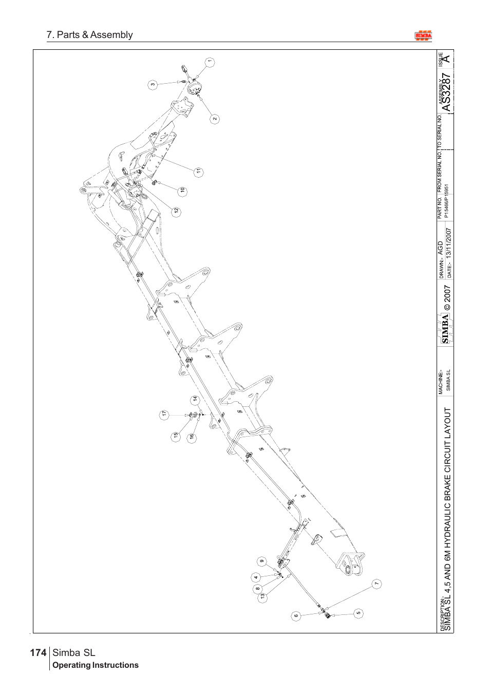 Aas 3287, Parts & assembly simba sl | Great Plains Simba SL 2009 Assembly Instructions User Manual | Page 140 / 156