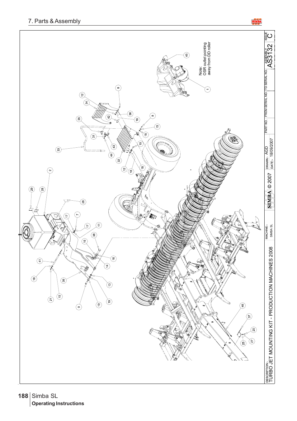 Cas3 13 2, Parts & assembly simba sl | Great Plains Simba SL 2009 Assembly Instructions User Manual | Page 154 / 156