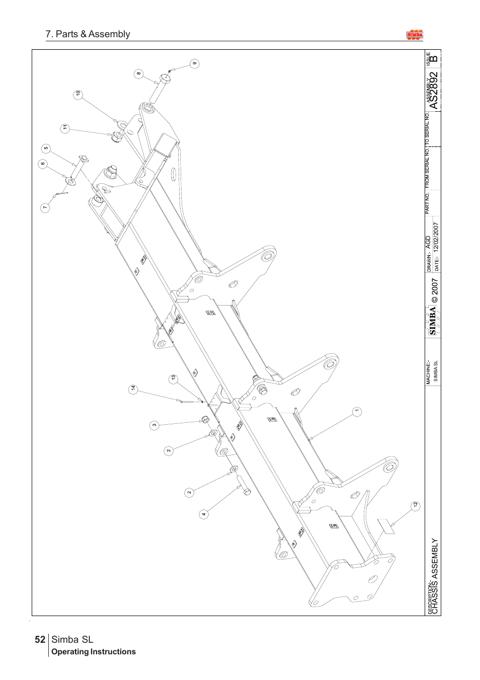Ba s 28 92, Parts & assembly simba sl | Great Plains Simba SL 2009 Assembly Instructions User Manual | Page 18 / 156