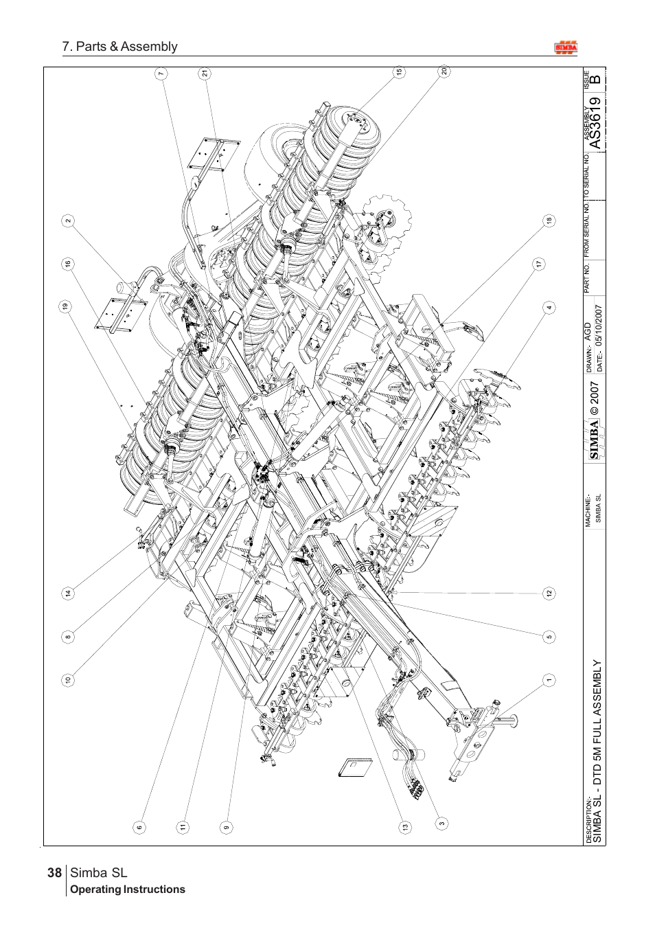 Bas3 61 9, Parts & assembly simba sl | Great Plains Simba SL 2009 Assembly Instructions User Manual | Page 4 / 156