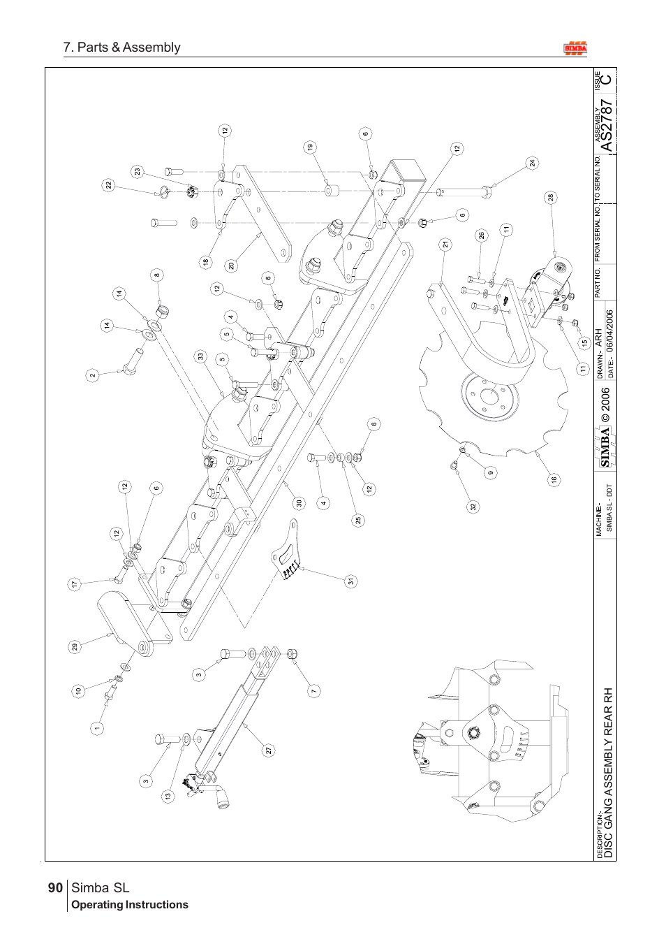 Cas 2787, Parts & assembly simba sl | Great Plains Simba SL 2009 Assembly Instructions User Manual | Page 56 / 156