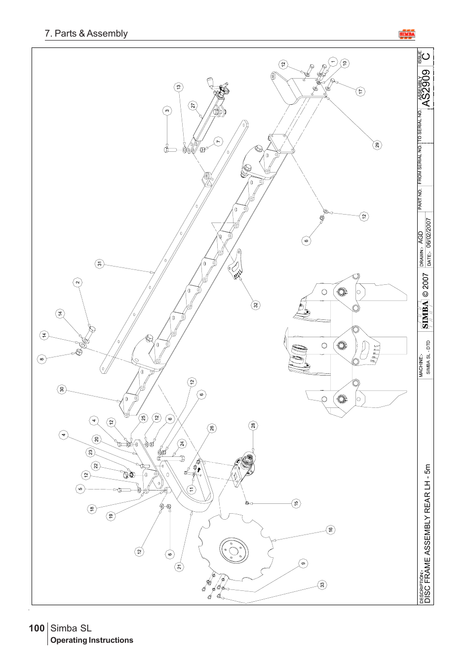 Cas2 909, Parts & assembly simba sl | Great Plains Simba SL 2009 Assembly Instructions User Manual | Page 66 / 156