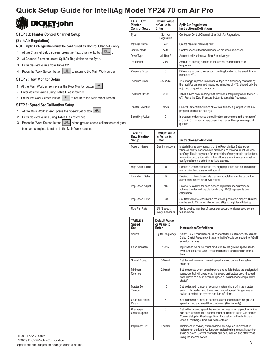 Great Plains YP2425A-2470 24 Row 70 cm Quick Start User Manual | Page 3 / 5