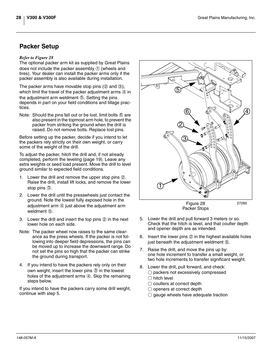 Packer setup | Great Plains V-300F Operator Manual User Manual | Page 32 / 132