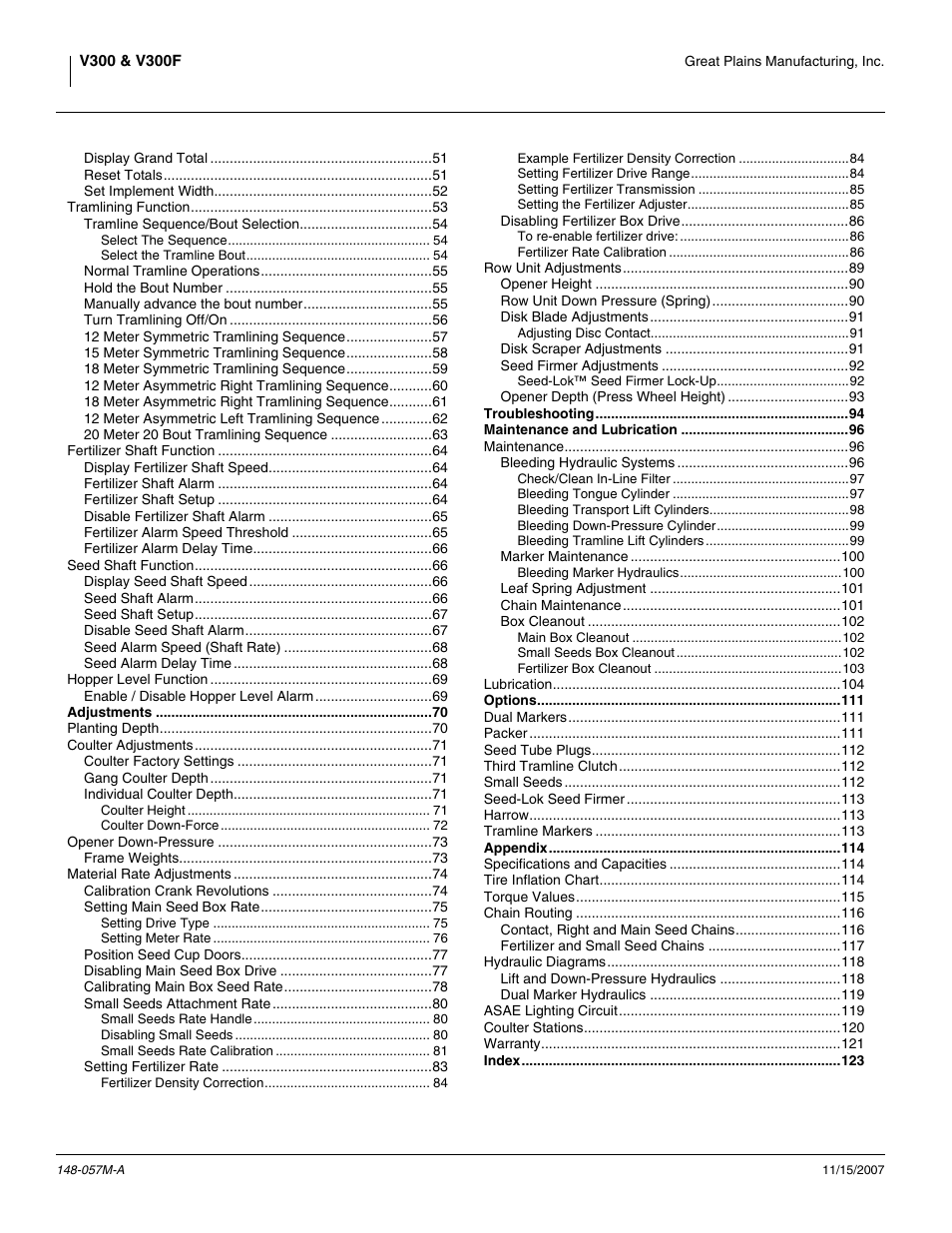 Great Plains V-300F Operator Manual User Manual | Page 4 / 132