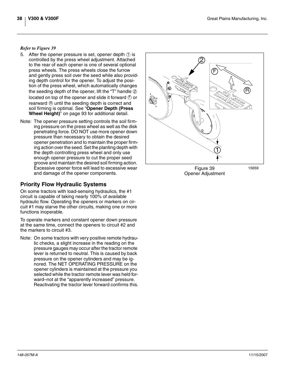 Priority flow hydraulic systems | Great Plains V-300F Operator Manual User Manual | Page 42 / 132