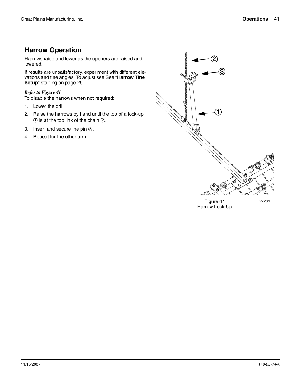 Harrow operation | Great Plains V-300F Operator Manual User Manual | Page 45 / 132