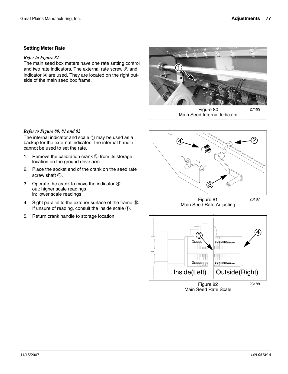 Setting meter rate, 54 inside(left) outside(right) | Great Plains V-300F Operator Manual User Manual | Page 81 / 132