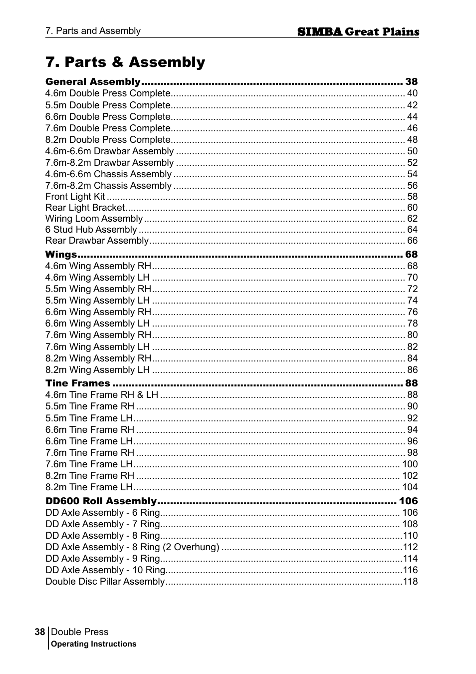 Parts & assembly | Great Plains P18046B Operator Manual User Manual | Page 38 / 146