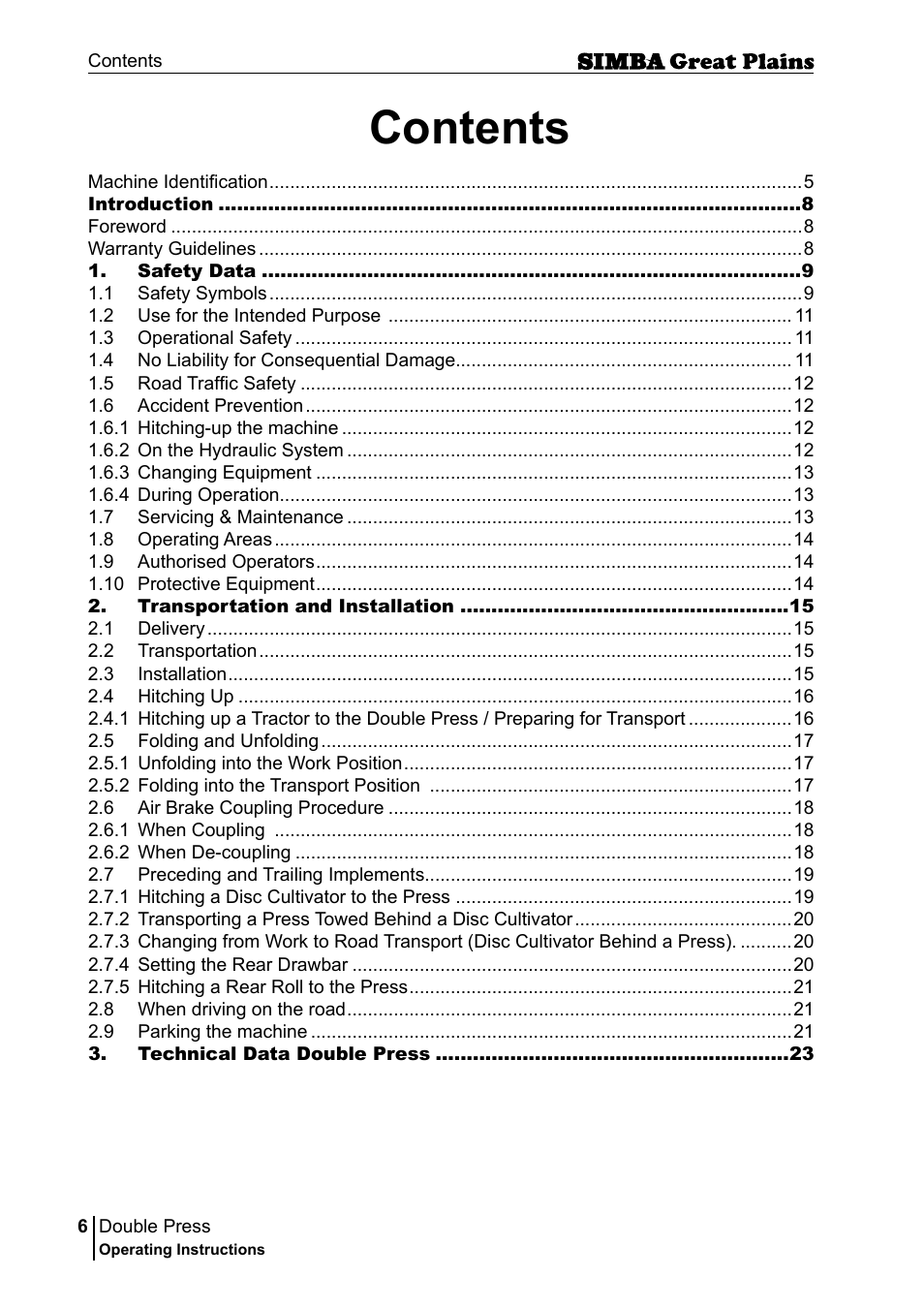 Great Plains P18046B Operator Manual User Manual | Page 6 / 146