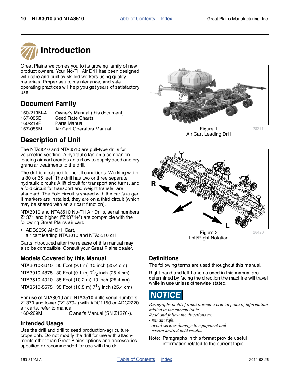 Introduction, Document family, Description of unit | Models covered by this manual, Intended usage, Definitions, Introduction document family description of unit | Great Plains NTA3010 Operator Manual User Manual | Page 14 / 76