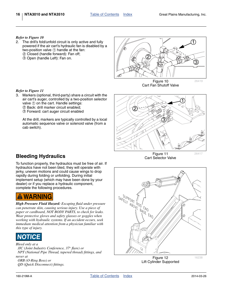 Bleeding hydraulics | Great Plains NTA3010 Operator Manual User Manual | Page 20 / 76