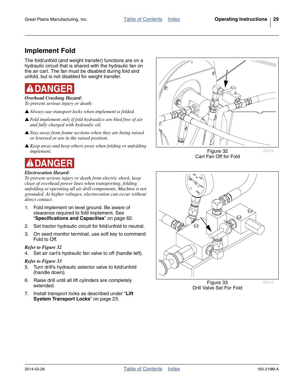 Implement fold | Great Plains NTA3010 Operator Manual User Manual | Page 33 / 76