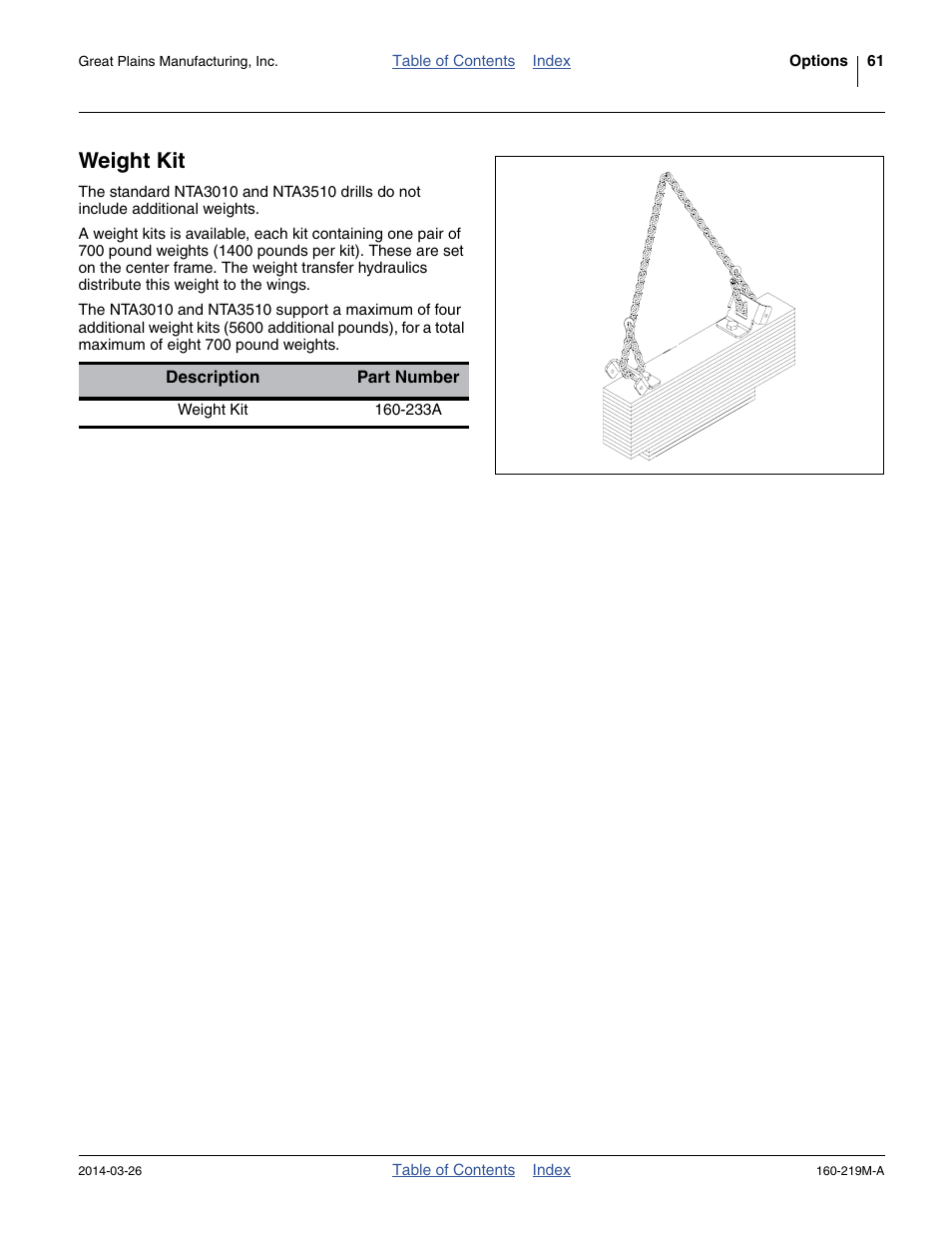 Weight kit | Great Plains NTA3010 Operator Manual User Manual | Page 65 / 76