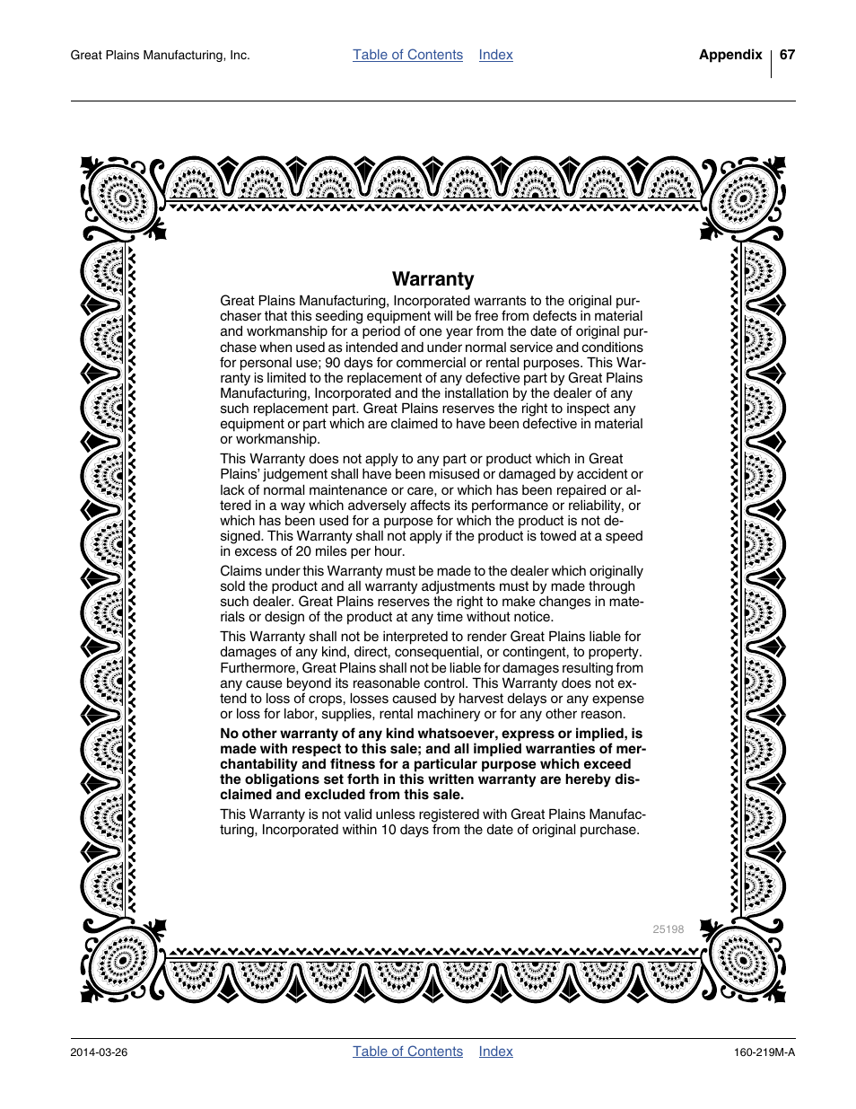 Warranty | Great Plains NTA3010 Operator Manual User Manual | Page 71 / 76