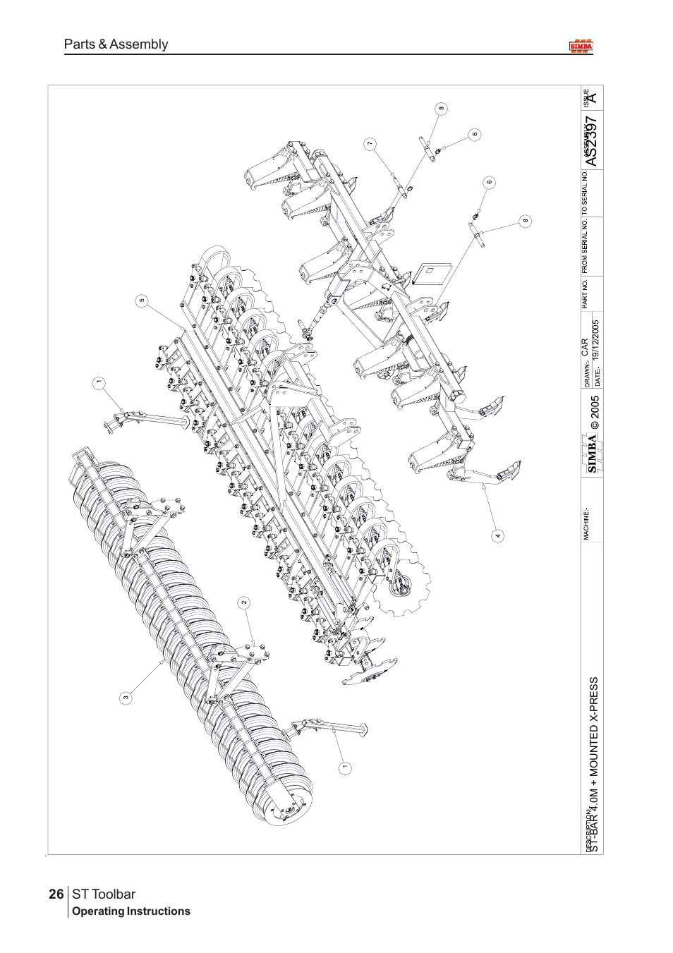 Aas2 397, St toolbar, 26 parts & assembly | Great Plains P13664 Serial No 12298 User Manual | Page 26 / 34